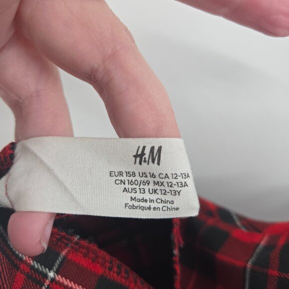 H&M Red Black Plaid Above the Knee Skirt Girl's Size 16 - Picture 5 of 8